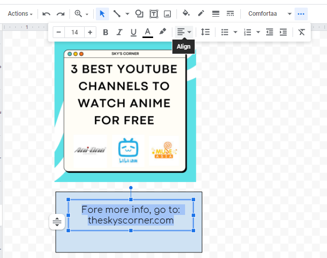 Google docs - create a drawing cover page with image