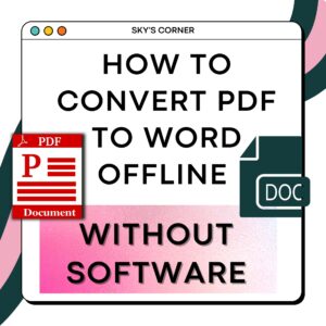 How to CONVERT PDF TO WORD Offline Without Software