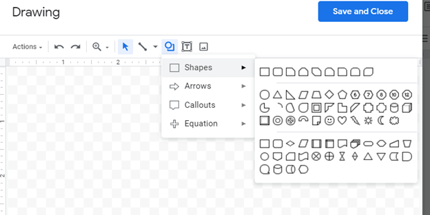 How to add a shape in Google Docs