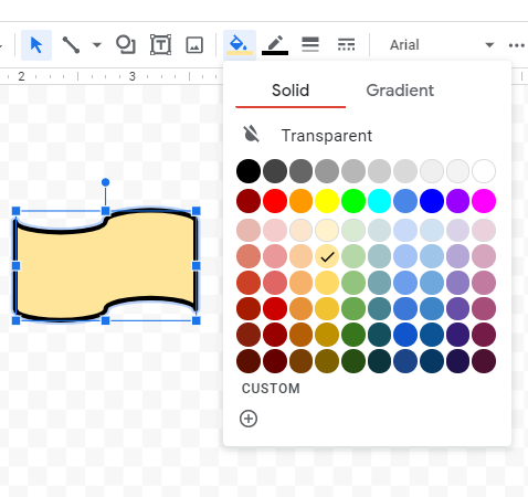 How to insert shapes, circles, box in Google docs