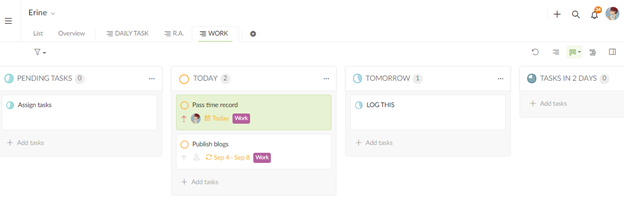 Quire Kanban board view project management tool