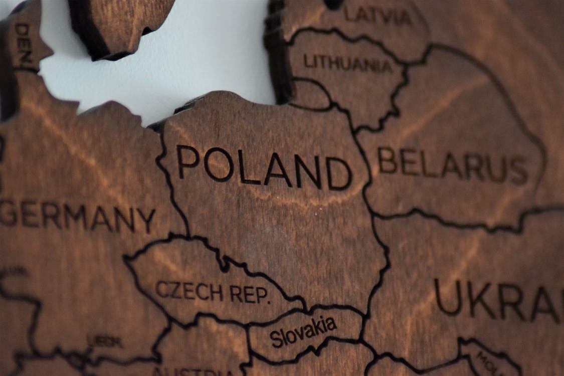 Poland country location territory on the map