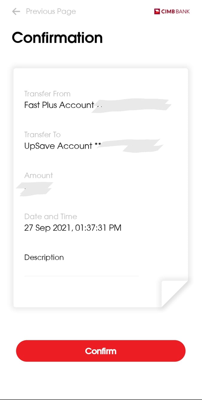 Transfer money from cimb bank account to another - Fast plus to upsave