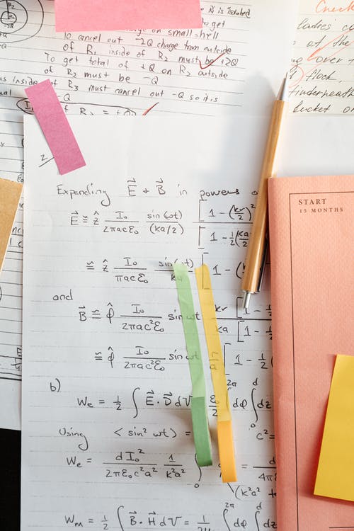 formula notes shortcut method calculus math written on paper