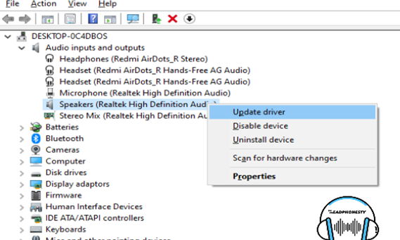 headphones louder on PC audio settings update driver