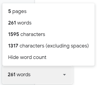 how to see wordcount on google docs