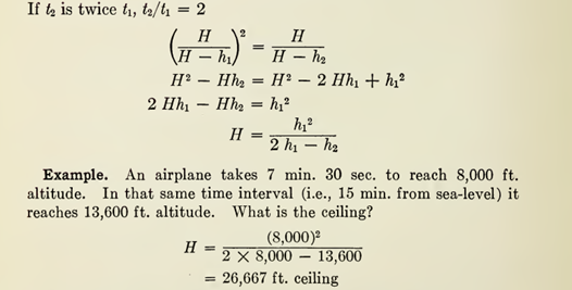 An airplane takes, 7 min, 30 sec to reach 8000 ft altitude. In that same interval, (i.e. 15 min from sea level) it reaches 13600 ft. altitude. What is the ceiling?