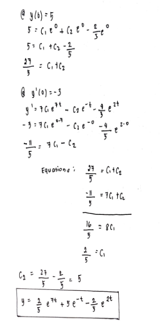 Solve Differential Equation: y"-6y-7y=6e^2t