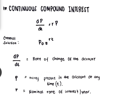Compound interest and differential equation.